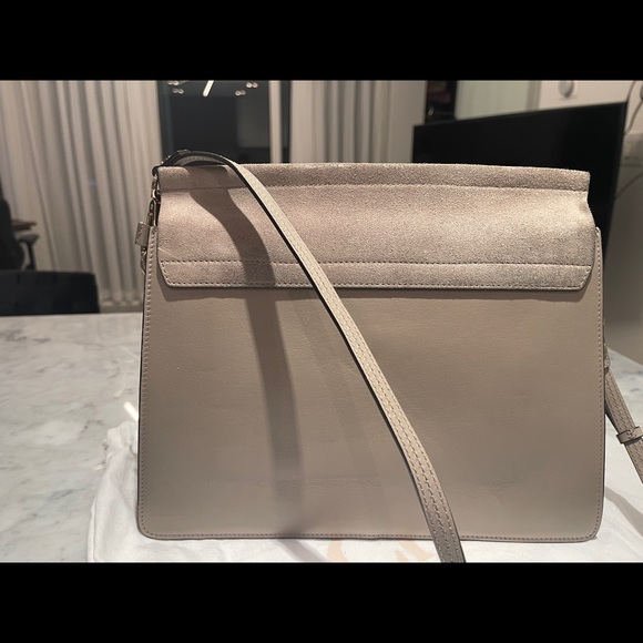 Chloe calfskin suede medium Faye shoulder bag Grey* authentic excellent conditio - Picture 3 of 14